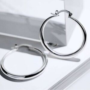 Elegant Silver Hoop Earrings